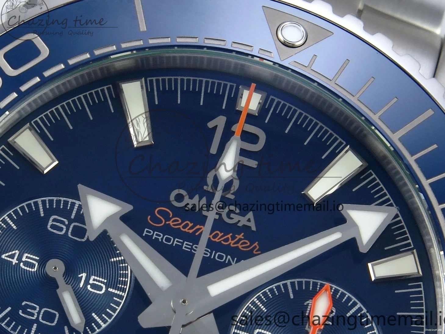 0407 Planet Ocean Master Chronometer 600M 45.5mm SS SCF 1:1 Best Edition Blue Bezel Blue Dial on SS Bracelet A9900 Super Clone Lightweight 7676